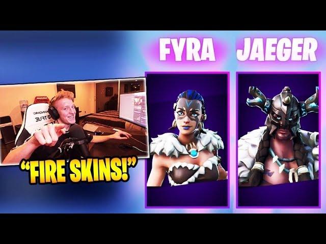 STREAMERS REACT TO *NEW* FYRA AND JAEGER SKINS! (Fortnite Stream Highlights)