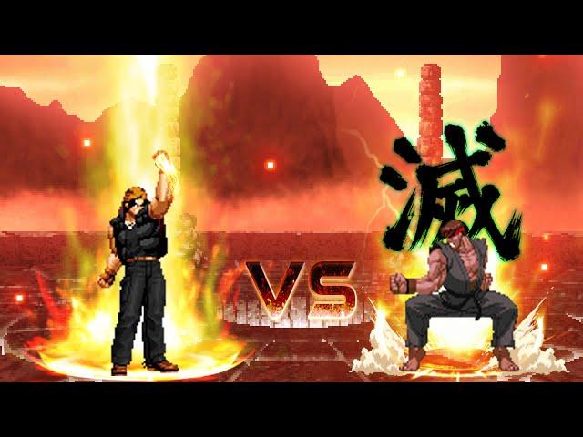 [KOF Mugen] Nuclear Ralf Vs. Dragon Ryu