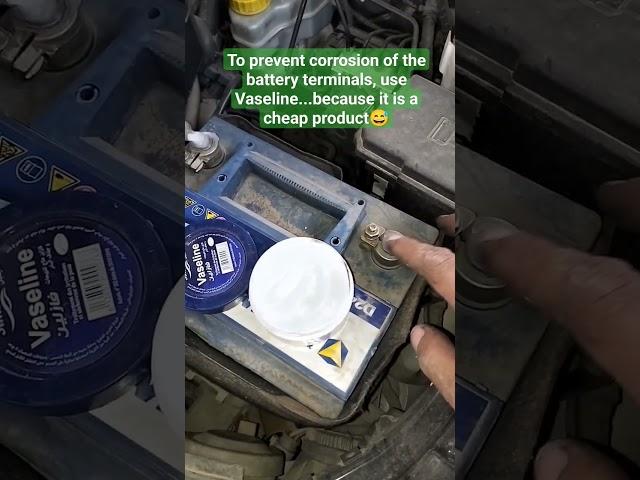 To prevent corrosion of the battery terminals, use Vaseline  #viral #mechanical #automobile