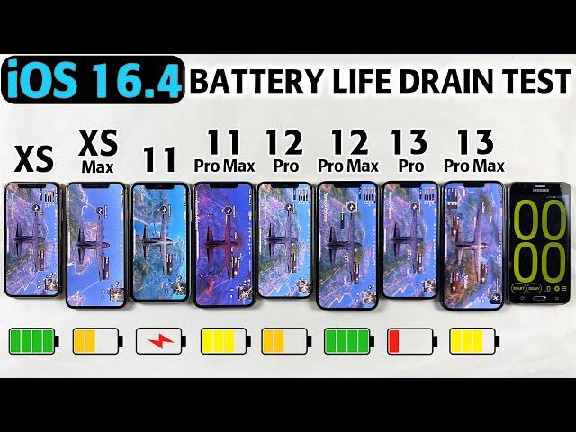 iOS 16.4 Battery DRAIN TEST - XS vs XS Max / 11 / 11 Pro Max / 12 Pro / 12 Pro Max,13 Pro,13 Pro Max