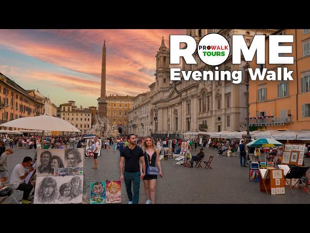 Rome, Italy - Most Beautiful Sites Evening Tour - 4K 60fps