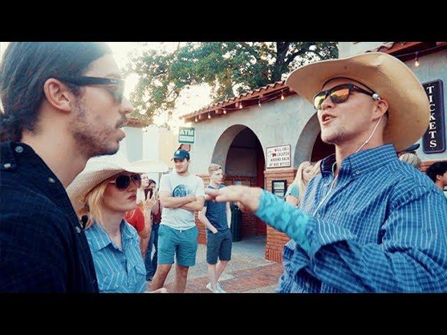 Texan Cowboys Meet Vegan Protesters