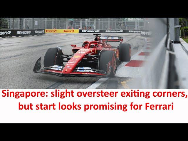 F1 Singapore GP FP1: Ferrari works on hybrid, corner entry and conducts front wing comparative tests