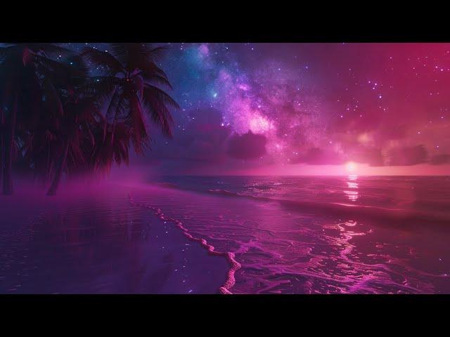No Ads | Fall Asleep to Glowing Beach Waves  Relieve Anxiety & Overthinking Instantly