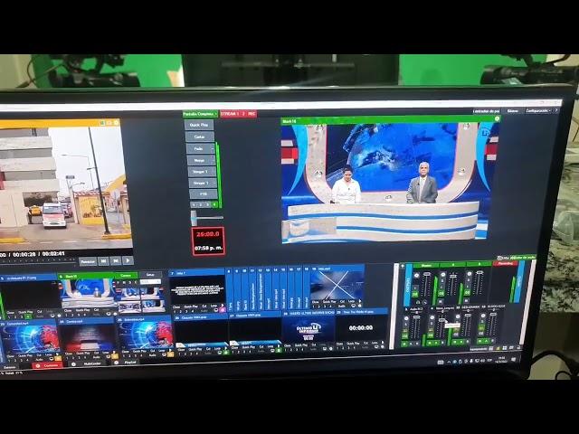 Live newscast Vmix 100% Chroma Key Virtual set