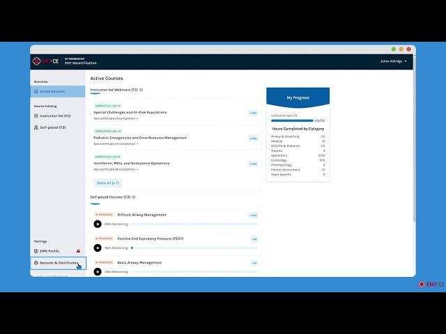Accessing Records & Certificates - EMT-CE.com