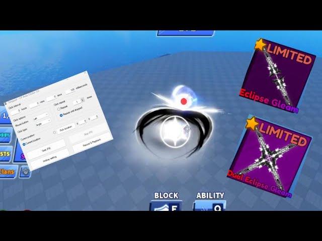 Eclipse Gleam + Dual Eclipse Gleam (Showcase)  auto-clicker 1V1-Blade Ball