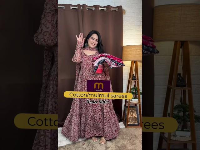 meesho cotton mulmul saree haul, meesho cotton mulmul saree review#meesho #meeshohaul #saree #shorts