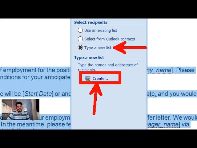 Step by Step Mail Merge Wizard in MS Word document 2007