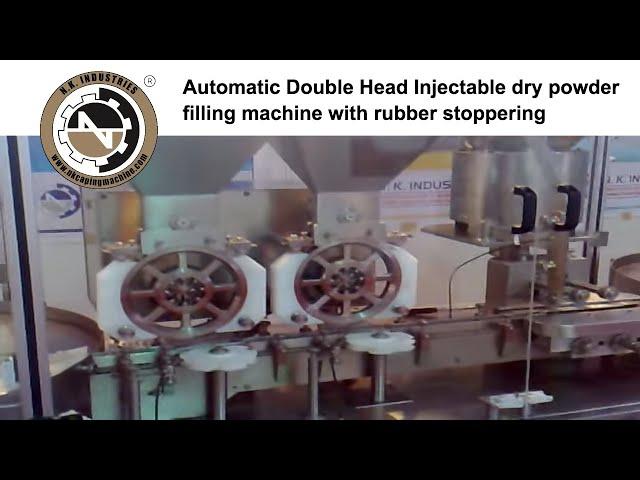 Double Head Injectable Dry Powder Filling Machine with Rubber stoppering by nkindustries