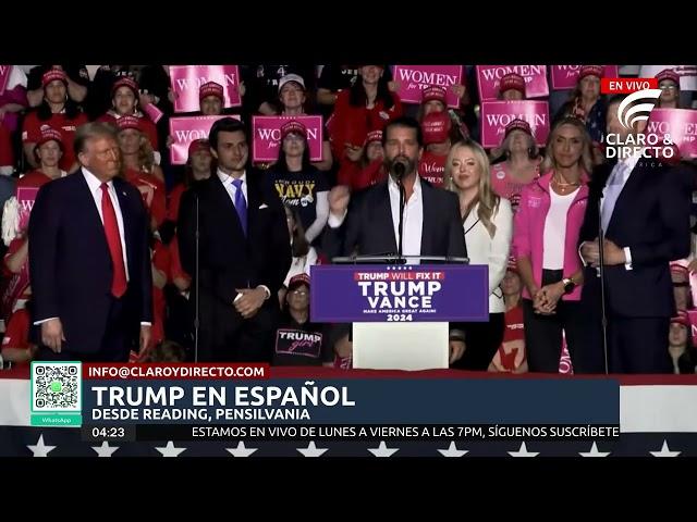 Trump recibe el apoyo de su familia en Mitin Reading, Pensilvania