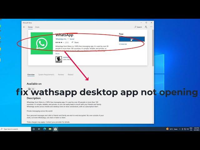 Fix Whatsapp Desktop app Not working in windows 10/11 (fixed) | 2023