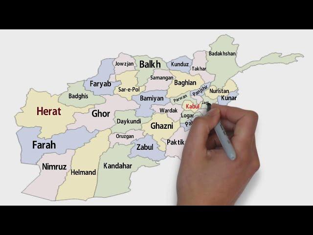 Afghanistan Political and Administrative Map / 34 Provinces of Afghanistan / Map of Afghanistan