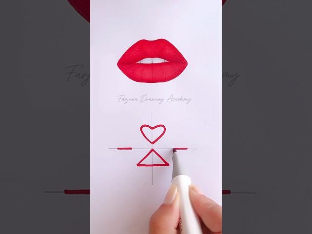 lips drawing tutorial  #art #drawing #shorts