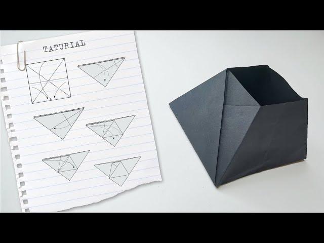 Paper pyramid box ● Origami tutorial video