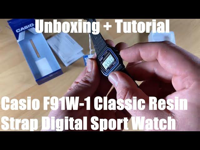 Casio F91W-1 Classic Resin Strap Digital Sport Watch unboxing and Instructions