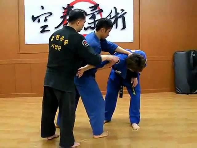 (86)How to do a  by  turning flying arm bar "Gongkwon Yusul" (Korean Martial Arts)
