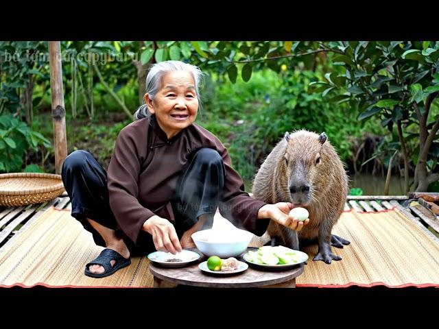 Capybara cùng Bà ra đồng tìm kiếm thức ăn #capybara #funny #haihuoc