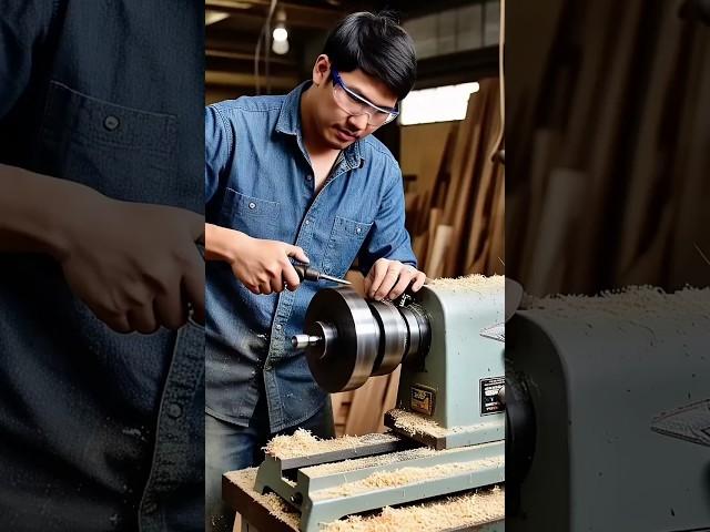 The making of wood rolling with the helping Lathe Work
