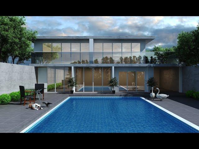 Vray 3ds max tutorial - vray exterior lighting part1
