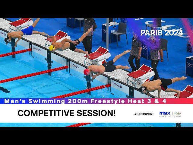 GREAT SWIM  | Swimming 200m Freestyle Men's Heat 3 & 4 Highlights | Paris Olympics 2024 #Paris2024