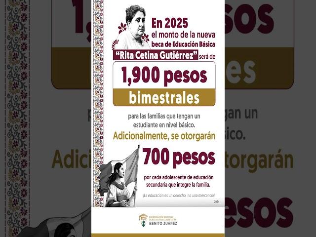 La Beca Benito Juárez de Educación Básica cambiará a Beca Universal Rita Cetina Gutiérrez.