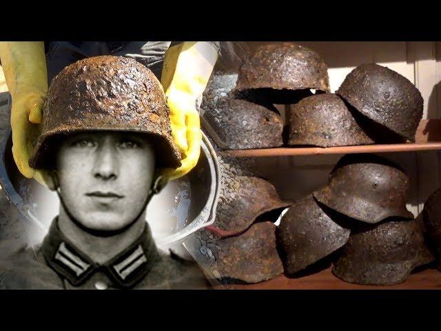 Sad find in a German Helmet - Big German WW2 Dump Hole Relics Cleaning - PART 2