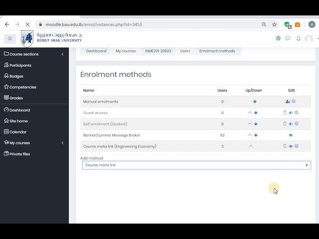 combining sections of one course, linking CRNs using moodle