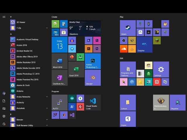 Restore old colored start menu tiles via registry in Windows 10