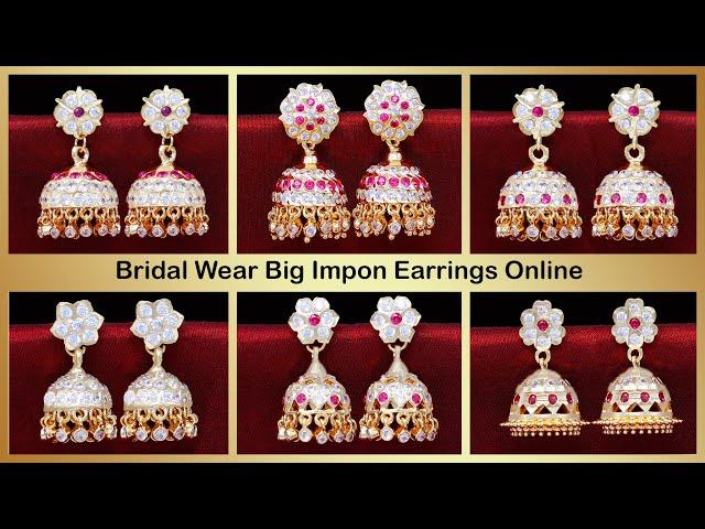 Jhumkas gold designs | Stone jhumka earrings | Impon jhumki Nisha fashion