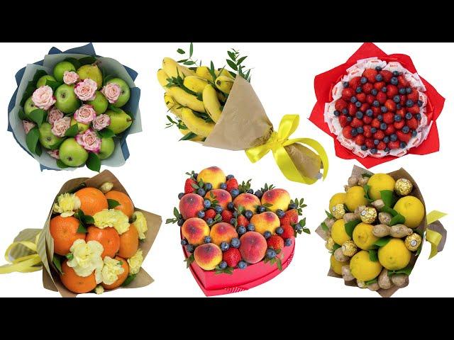 6 ideas: a bouquet of fruits for a girl, a woman on March 8 with her own hands