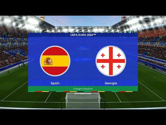 Spain vs Georgia | UEFA Euro 2024 | Round of 16 | Cologne Stadium | PES 2021