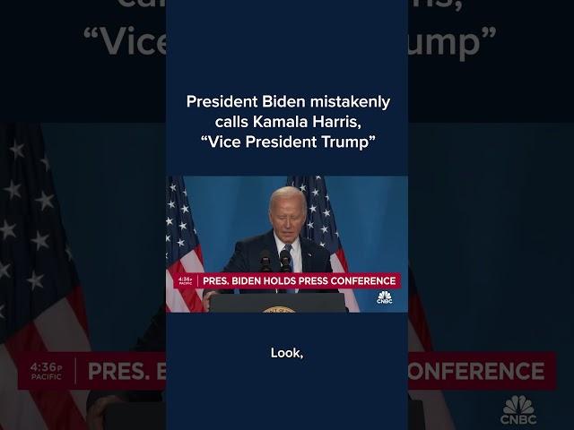 President Biden mistakenly calls Kamala Harris, "Vice President Trump"