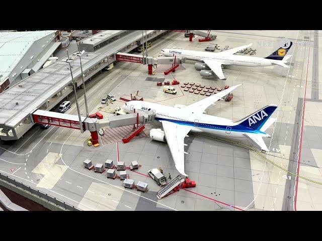 The World's Biggest Model Airport at day and at night in 1:87 HO Scale