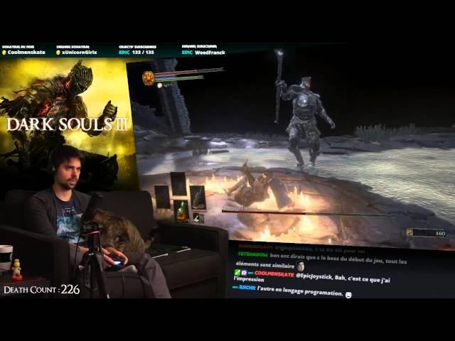 Alex VS 14eme Boss - Champion Gundyr - Dark Souls 3 - Epic Joystick - Quebec