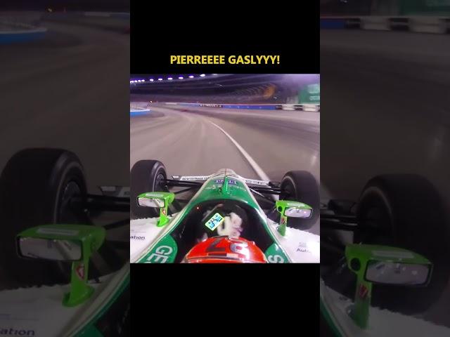 When a racing moment happens in IndyCar that reminds you of Pierre Gasly