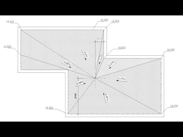 Создание уклонов кровли с линиями излома от углов в Revit