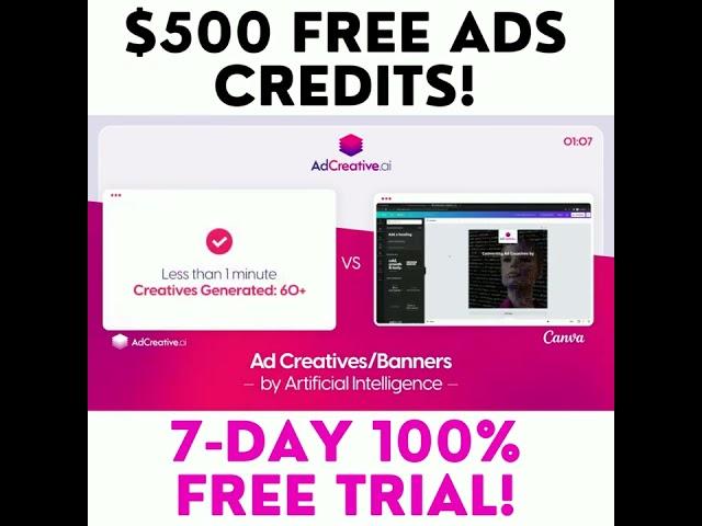 AdCreative.ai - AI Powered Ad Creatives - Get $500 FREE Google Ads Credits & 7-Day FREE Trial!