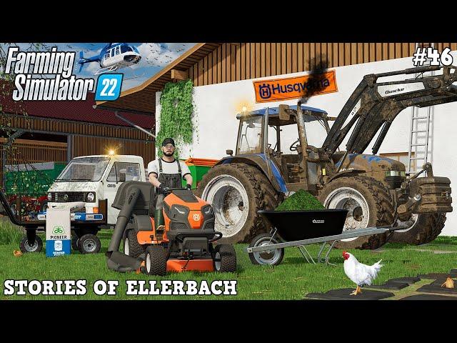 Buying HUSQVARNA TS146XK & Mowing LAWN with @TheCamPeRYT!  | Ellerbach | FS22 | Timelapse #46