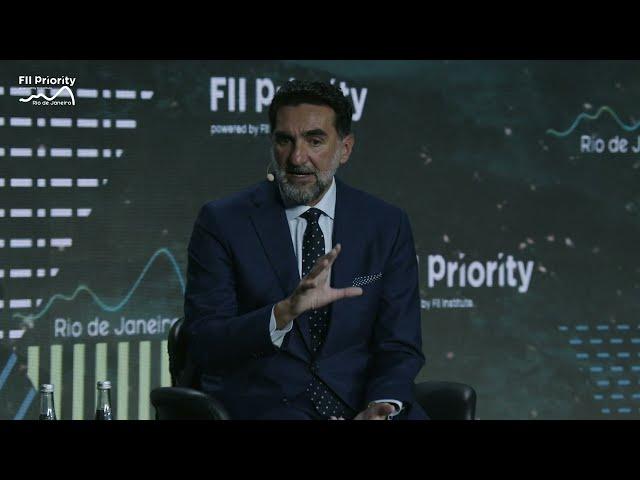 H.E. Yasir Al-Rumayyan, Chairman of FII Institute, Gov. of PIF, & Nelson Barbosa at #FIIPRIORITY Rio