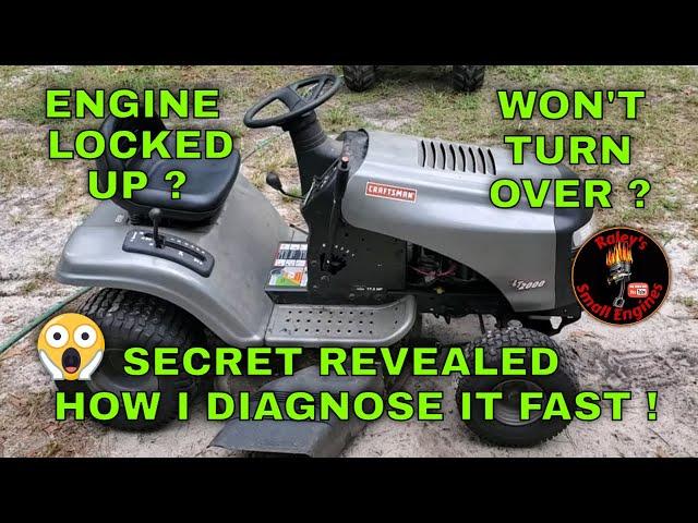 Engine won't turn over, locked up?  We show how to diagnose and Repair a Briggs and Stratton