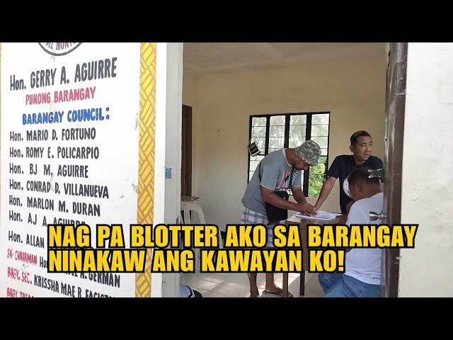 NAG PA BLOTTER AKO SA BARANGAY NINAKAW ANG KAWAYAN KO!