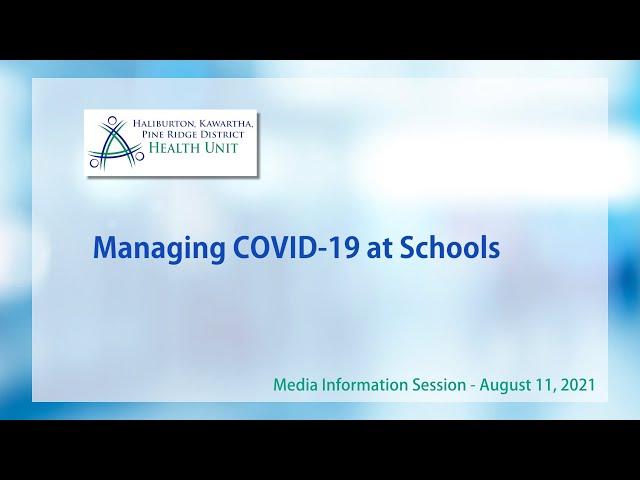 Managing COVID-19 at Schools