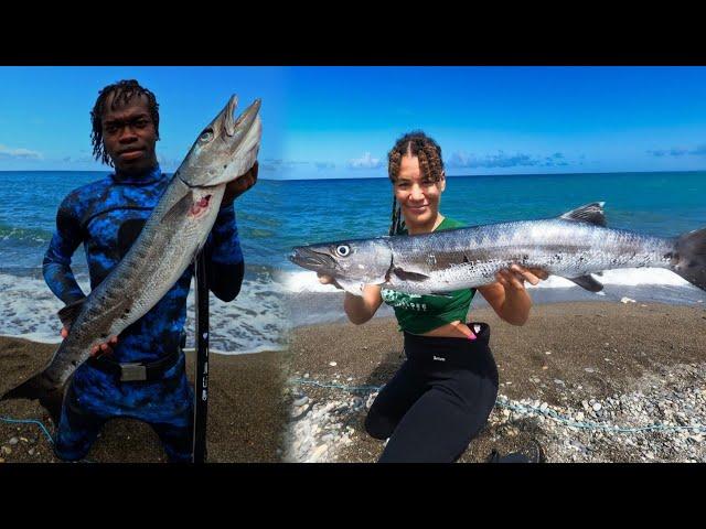 Big Barracuda Catch | Feed ñ Capture | ft Jessica | Catch ñ Cook On The Beach