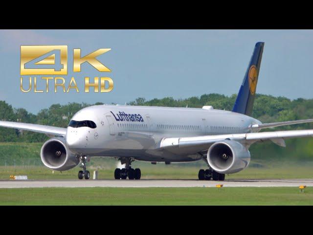 (4K) Airbus A350-941 Lufthansa D-AIXG departure Munich Airport MUC EDDM