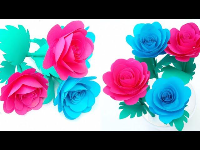 Beautiful Paper rose-Amazing paper roses-Simple #craft  #paperrose #diycraft #diy| multiple colours