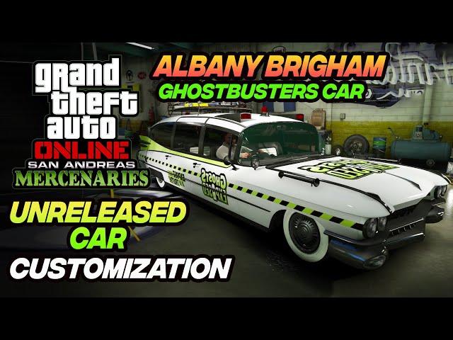 GTA 5 Online - new UNRELEASED car full customization, Albany Brigham dlc ghostbusters car.