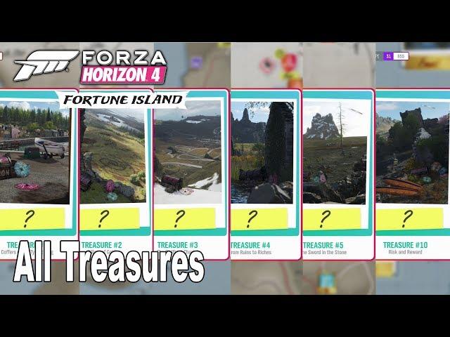 Forza Horizon 4: Fortune Island - How to Solve All Treasures 1-10 [HD 1080P]