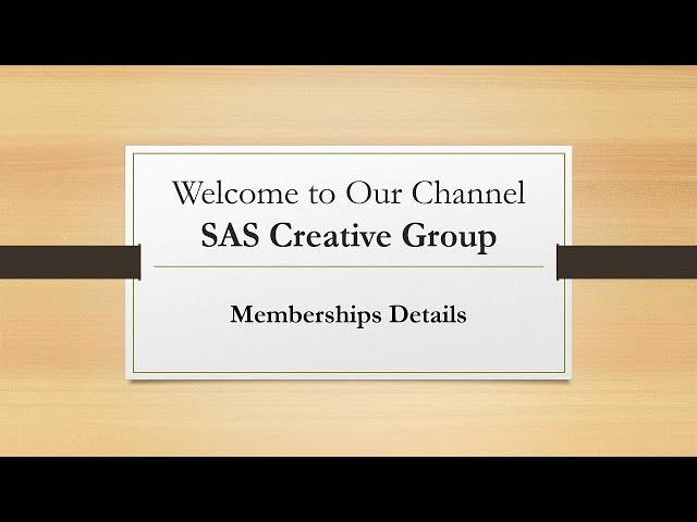 Membership Details | Join Button Details | SAS Creative Group