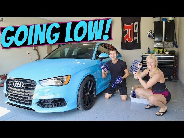 Wifey Says Too Much Wheel Gap!! Audi S3 H&R Lowering Spring Installation!